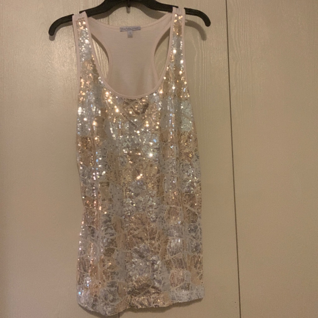 Tan Sequins Pattern Tank
